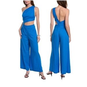FARM RIO Asymmetrical Linen-Blend Jumpsuit